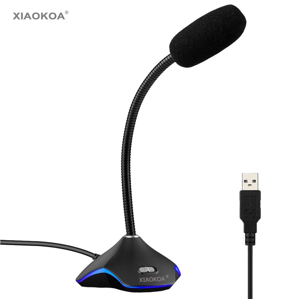 Xiaokoa Flexible Usb Condenser Microphone For Computer With Led Light For Recording Gaming Chatting intended for measurements 1000 X 1000