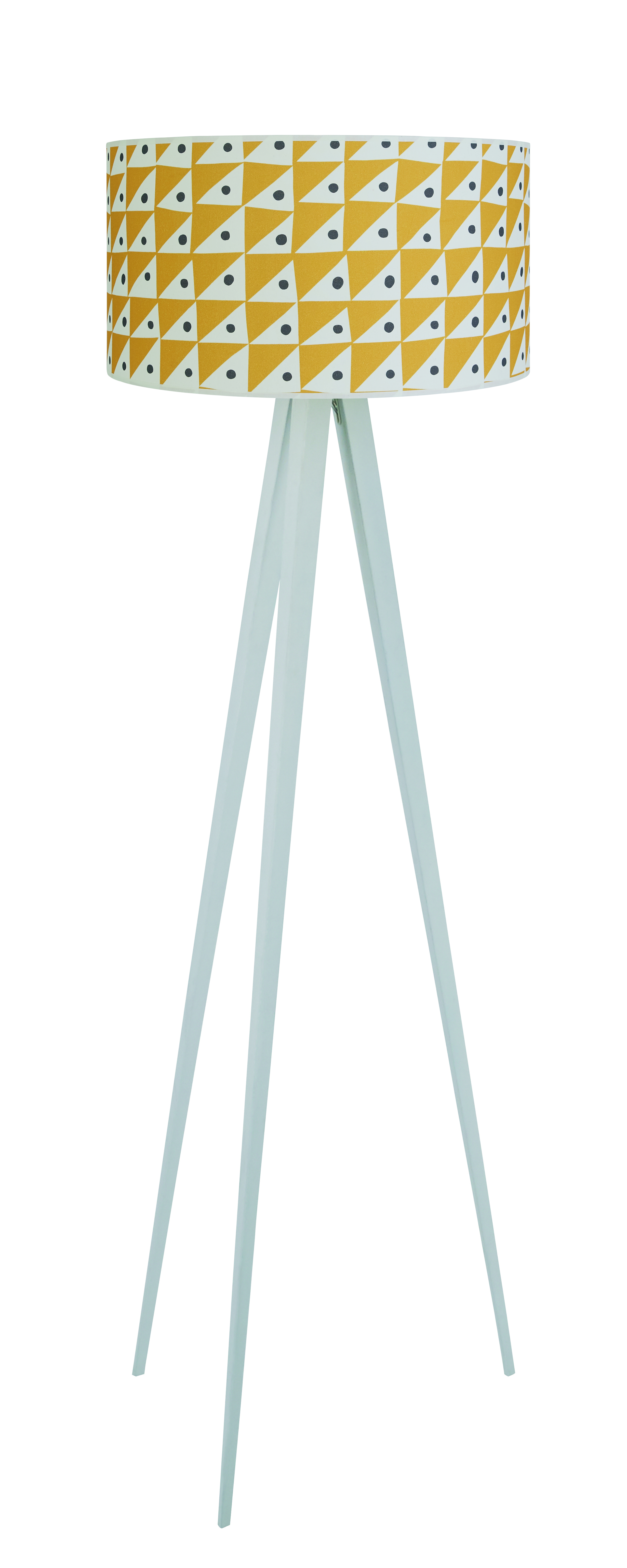 Yves White Metal Floor Lamp Base With Patterned Shade regarding measurements 2555 X 6392