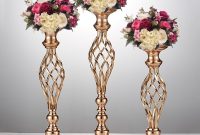 10 Pcs Or Fleur Vases Bougeoirs Stand De Mariage Dcor Route Route Lead Centre De Table Pice De Support Rack Pilier Partie Chandelier Candelabra with regard to proportions 1000 X 1000