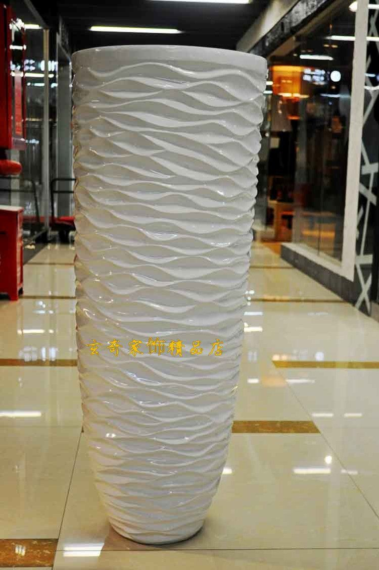 112 Wavy White Large Floor Vase Modern Fashion Flower Brief in dimensions 750 X 1129