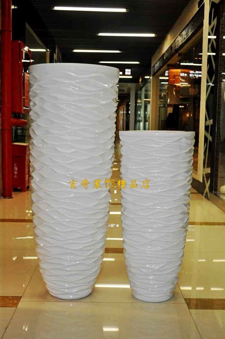 112 Wavy White Large Floor Vase Modern Fashion Flower Brief inside dimensions 750 X 1129