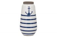 12 All Aboard Classic Nautical Anchor Blue And White Striped Hand Painted Small Terracotta Flower Vase pertaining to proportions 1500 X 1500