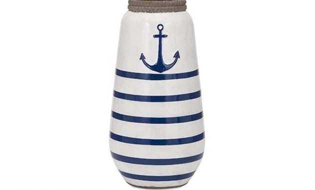 12 All Aboard Classic Nautical Anchor Blue And White Striped Hand Painted Small Terracotta Flower Vase pertaining to proportions 1500 X 1500