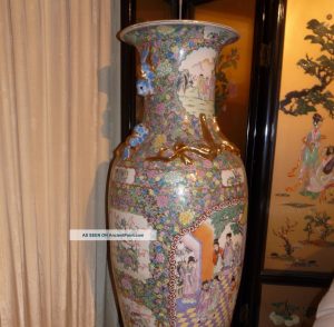 19c Antique Chinese Vase 5ft Tall intended for measurements 1536 X 1507