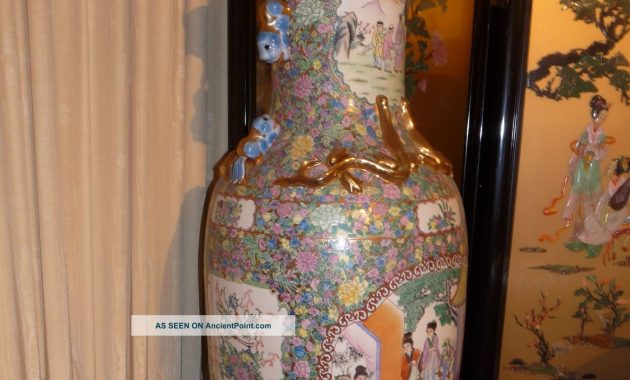 19c Antique Chinese Vase 5ft Tall intended for measurements 1536 X 1507