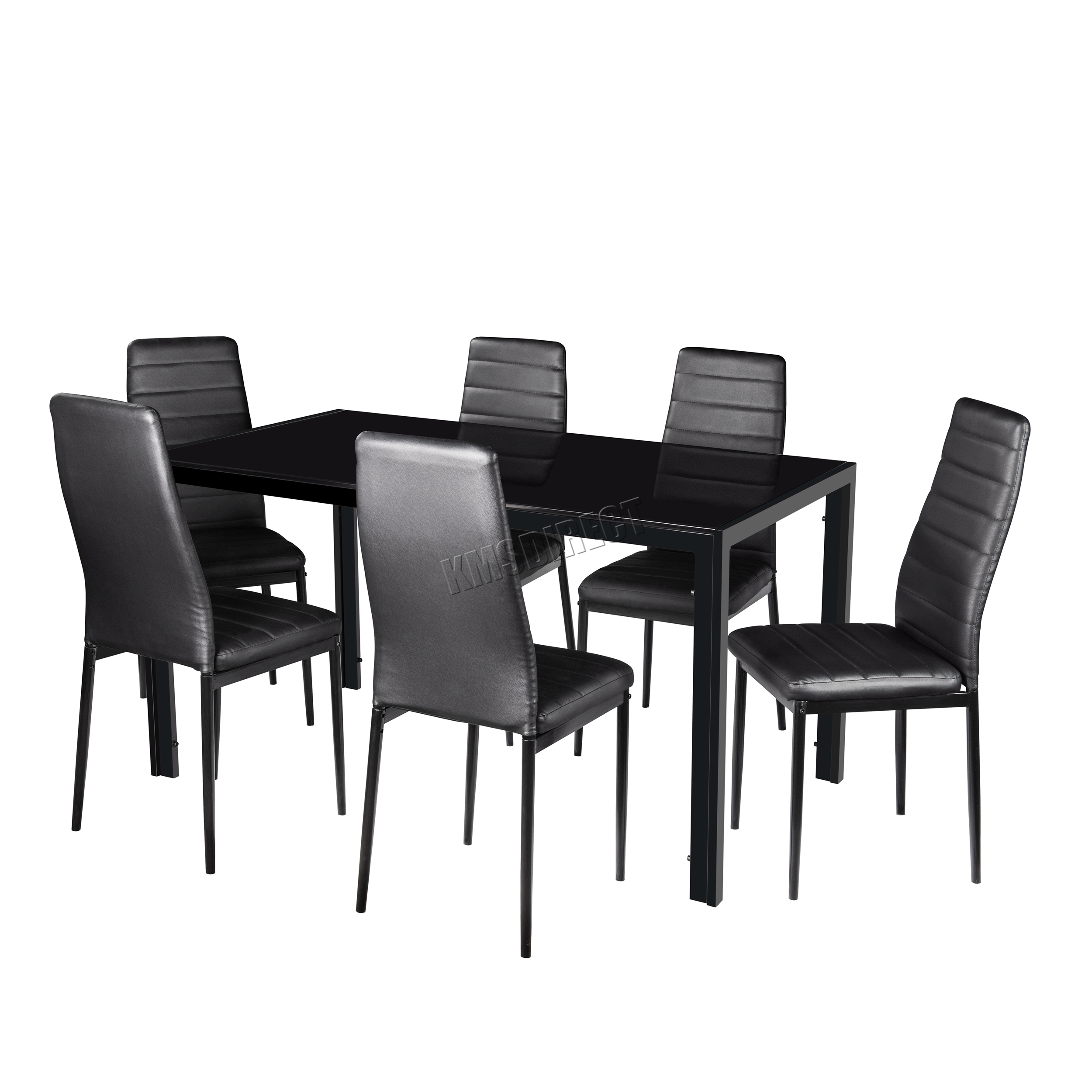 20 Photos Black Glass Dining Tables 6 Chairs Dining Room Ideas within measurements 2500 X 2500