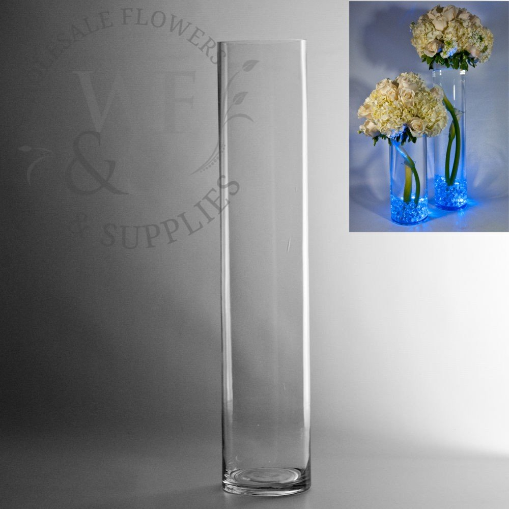 20 X 4 Glass Cylinder Vase for measurements 1000 X 1000