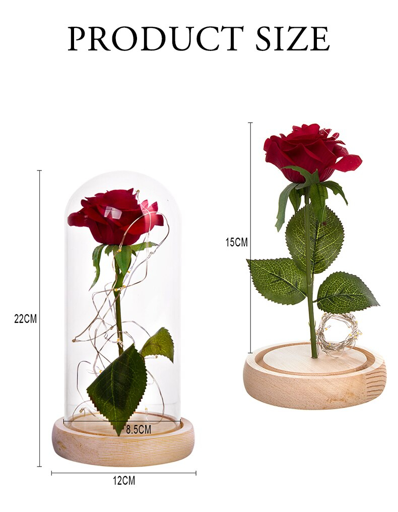 2020 Beast Red Rose Flower Vase Party Decorations In Glass Dome Wooden Base Valentine Day Flowers Christmas Mothers Day Gift From Novelty1 3426 in measurements 790 X 1015