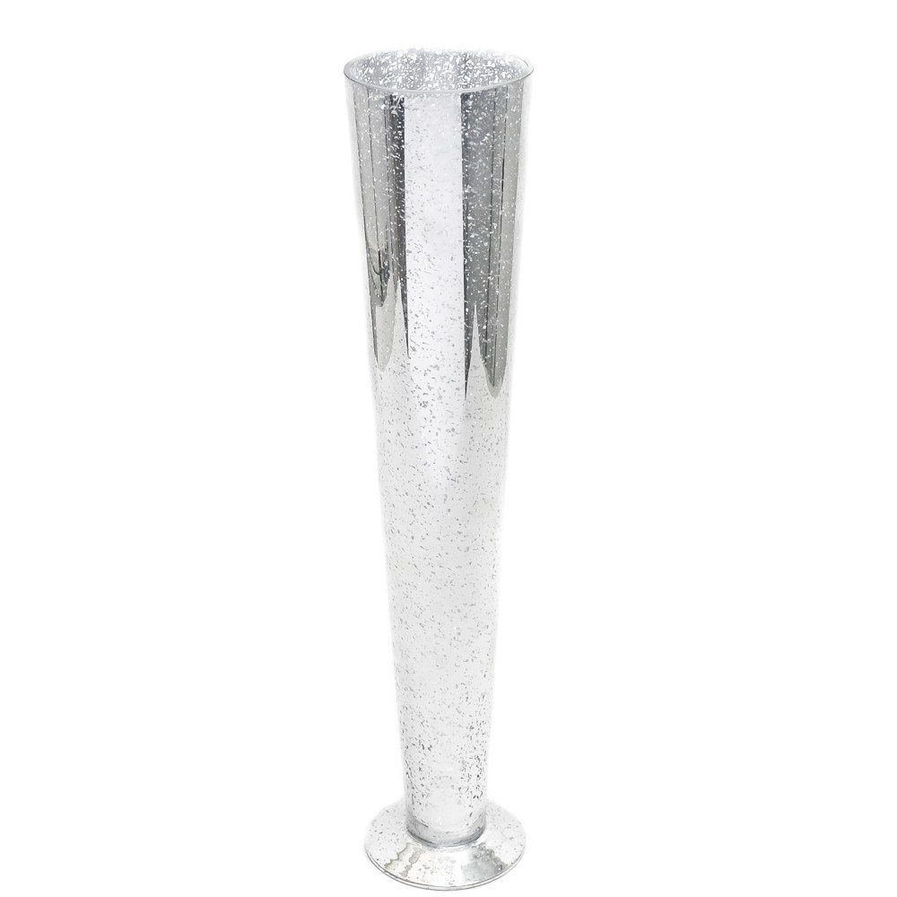 24 Inch Silver Mercury Glass Pilsner Vase with proportions 1000 X 1000