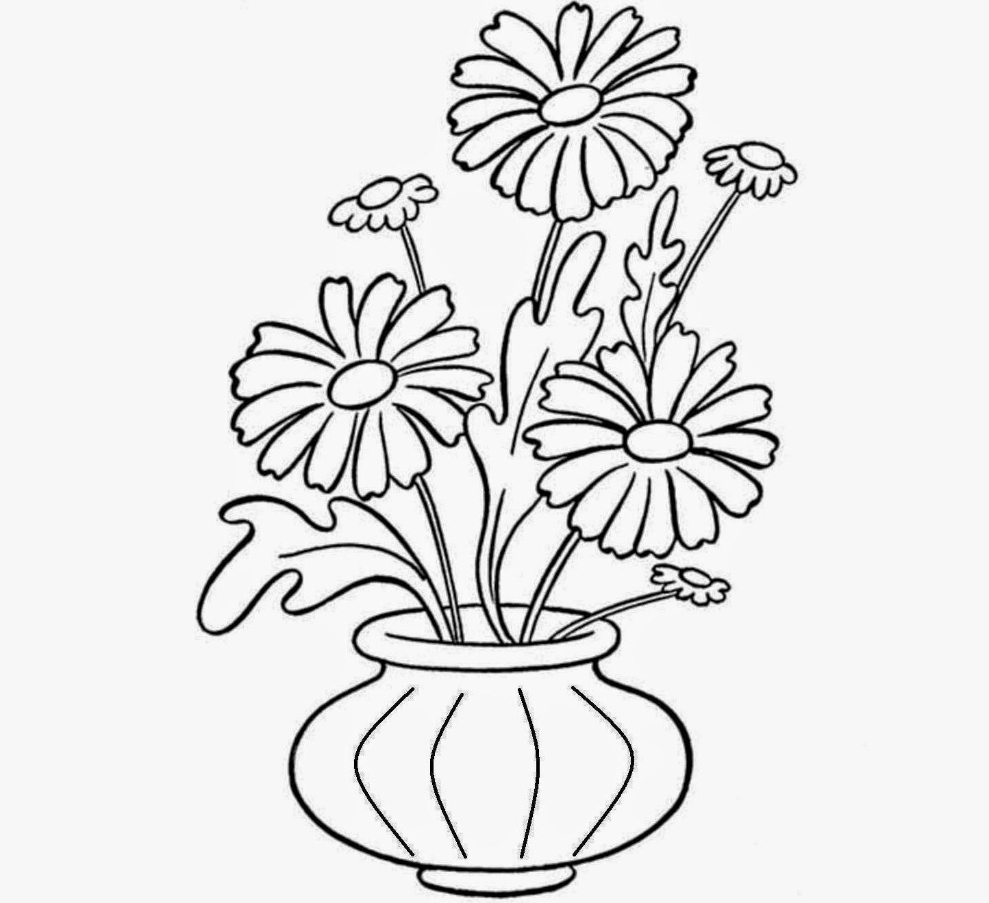 24 Inspirational Easy Drawing Of Flower Vase With Images inside dimensions 1444 X 1319