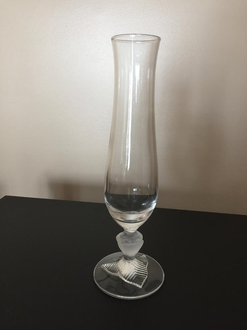 24 Lead Crystal Bud Vase Made In France For Avon Gift Selection Clear With Satin Rose Stem Leaf Impressed Base intended for proportions 794 X 1059