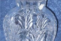 24 Lead Crystal Vase Etched Leaves 10 Made In Poland Crystal Clear Mint Cond in size 794 X 1212