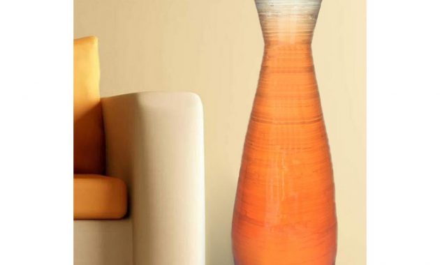 315 In Glossy Orange Tall Bamboo Floor Vase with size 1000 X 1000