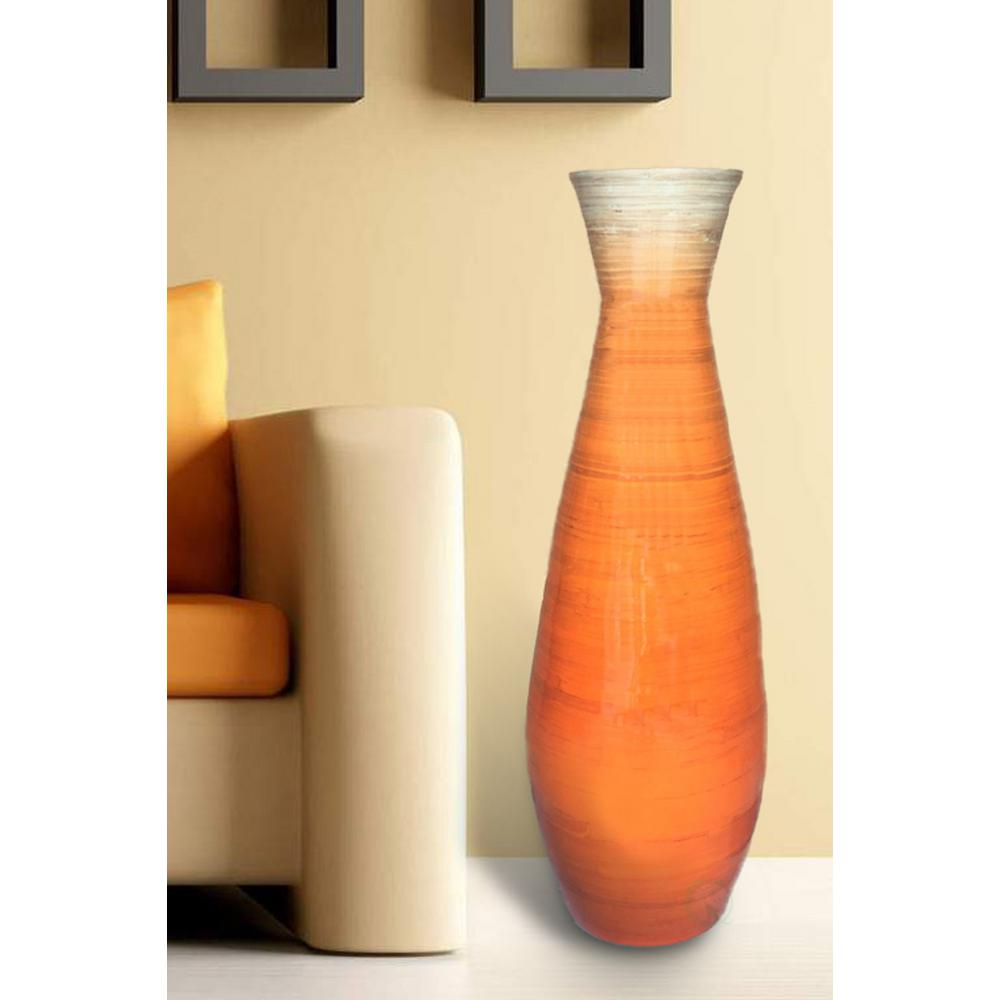 315 In Glossy Orange Tall Bamboo Floor Vase with size 1000 X 1000
