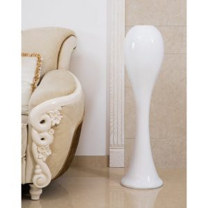 39 Tall White Narrow Unique Fiberglass Modern Floor Vase with regard to size 3500 X 3500