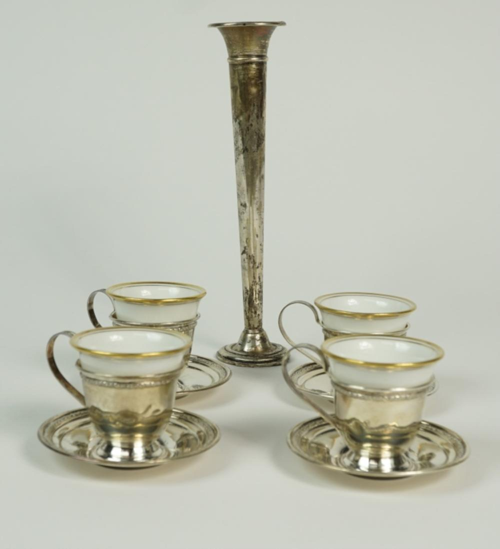 4 Sterling Demitasse Sets With Liners Bud Vase within measurements 1000 X 1098