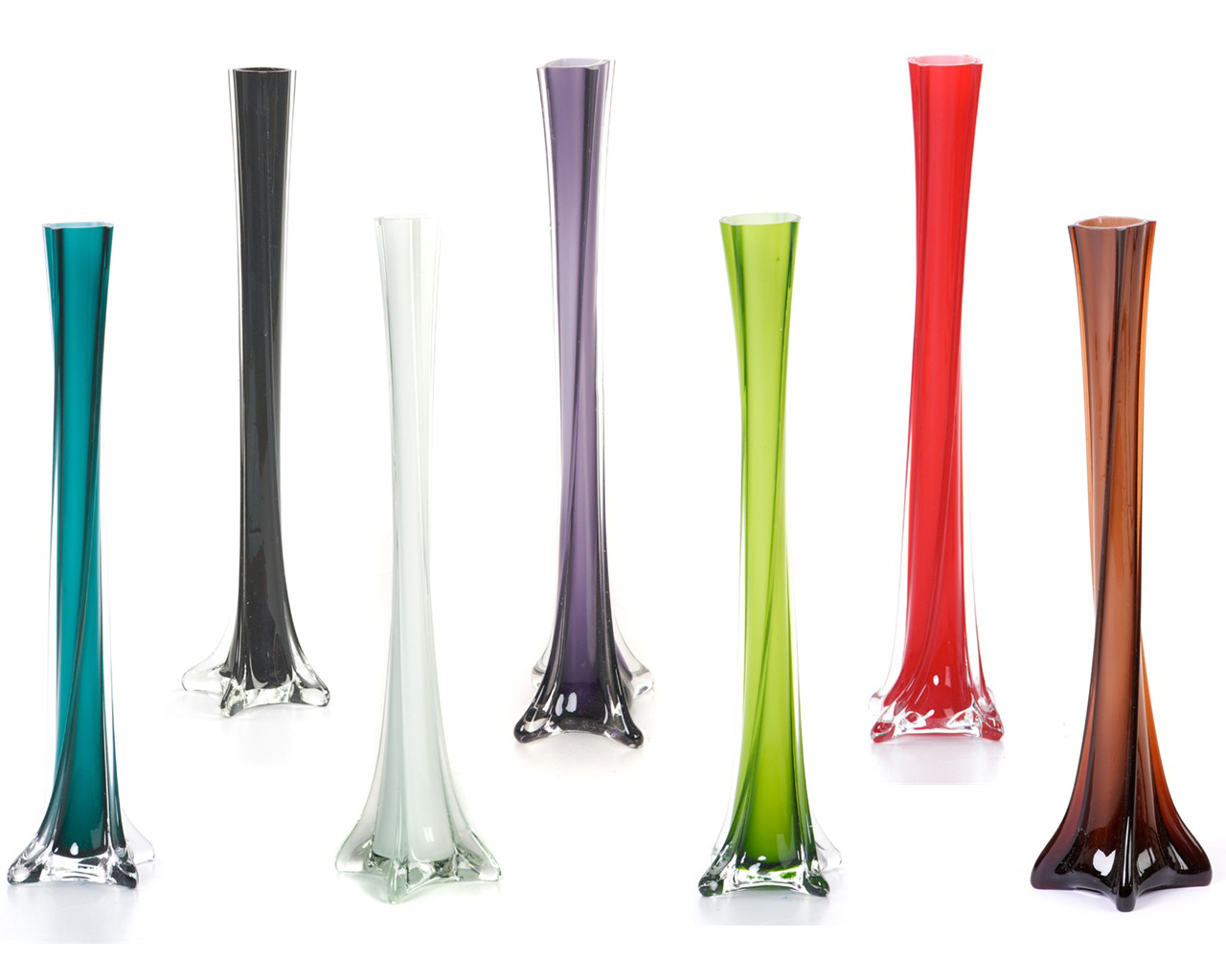 40cm Glass Stem Lily Vase With Stylish Twist Shape Choose Your Colour regarding dimensions 1280 X 1024