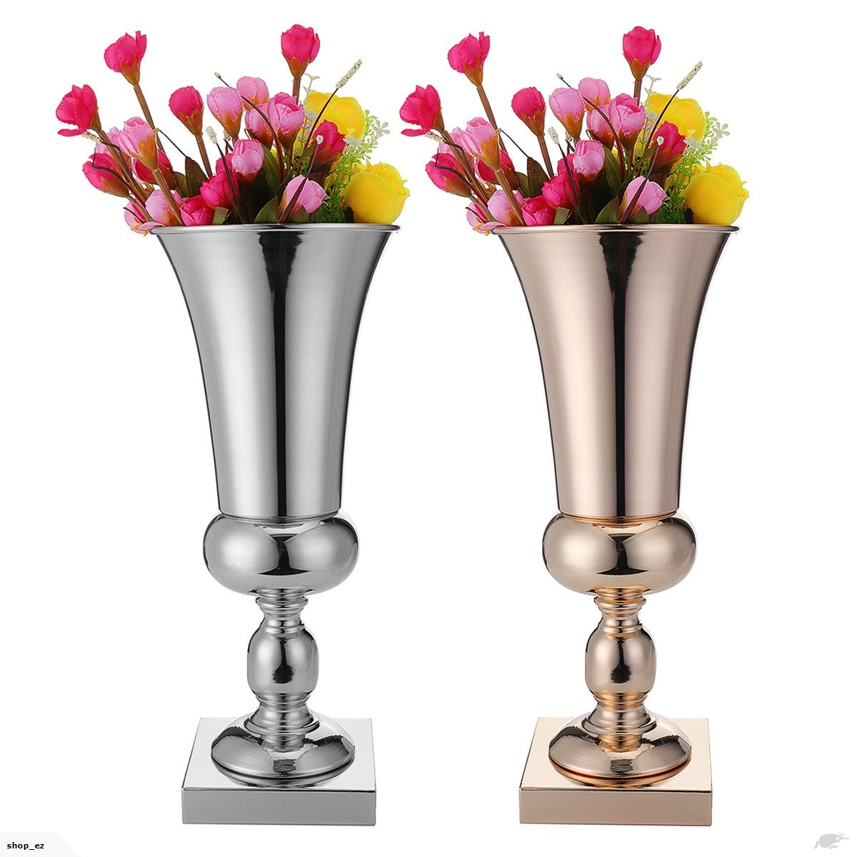 43cm Stunning Luxury Silver Gold Flower Vase Wedding Table Centrepiece Decor inside measurements 1200 X 1200