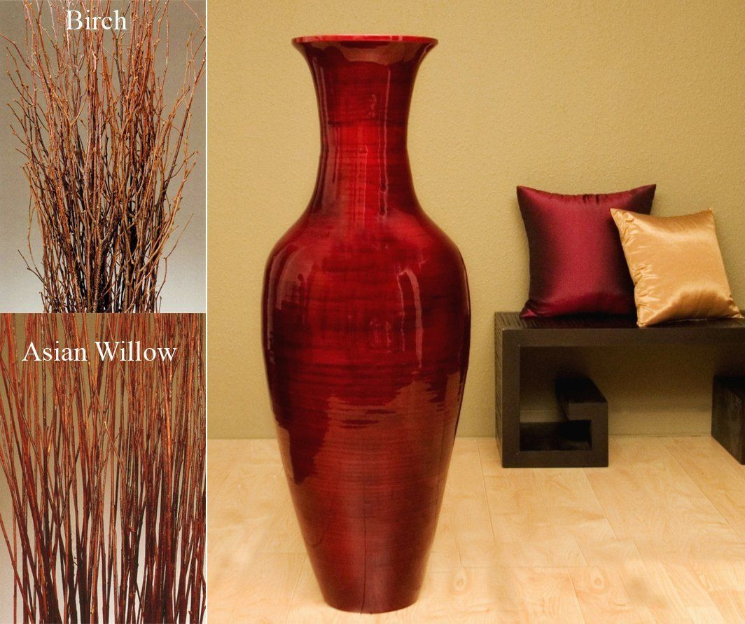 47 Tall Mahogany Red Floor Vase Large Floor Vase Tall intended for dimensions 1064 X 891
