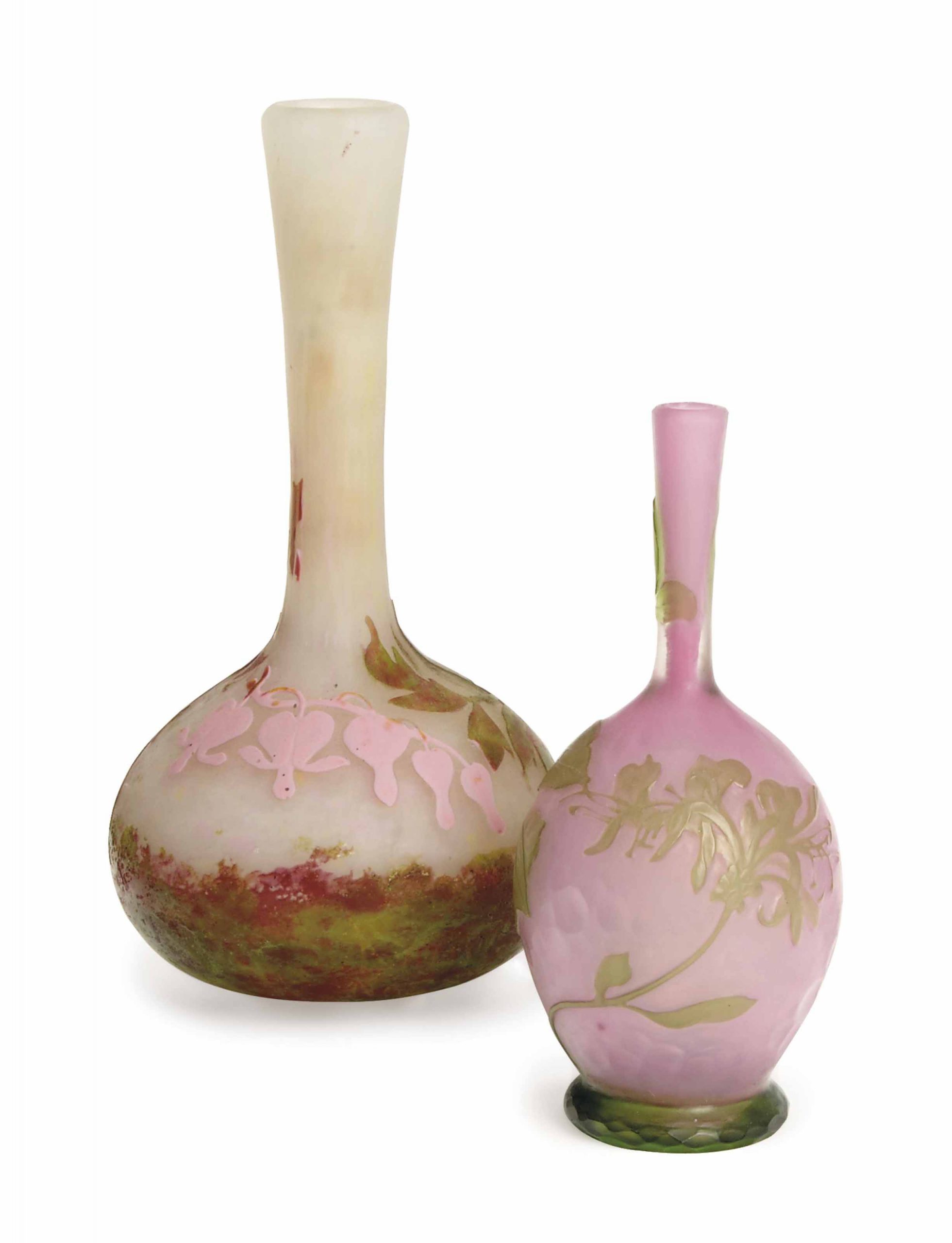 A French Wheel Carved Cameo Glass Bud Vase And A French regarding sizing 2451 X 3200