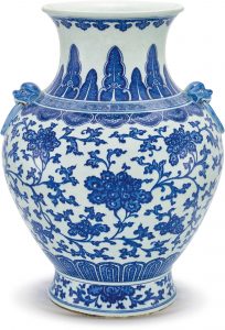 A Large Blue And White Vase Hu Qing Dynasty 18th 19th for size 1357 X 2000