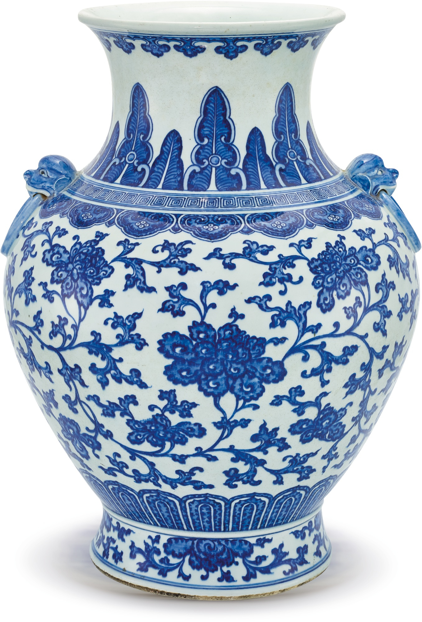 A Large Blue And White Vase Hu Qing Dynasty 18th 19th for size 1357 X 2000