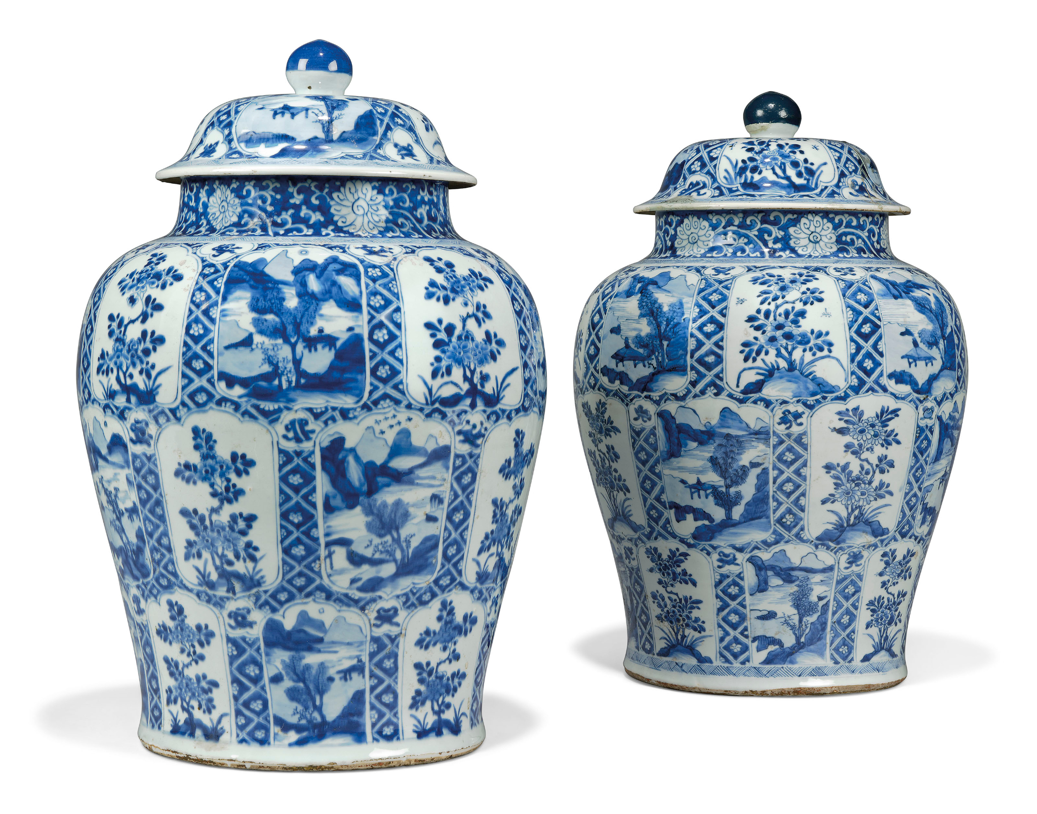 A Large Pair Of Chinese Blue And White Baluster Vases And intended for measurements 2048 X 1609