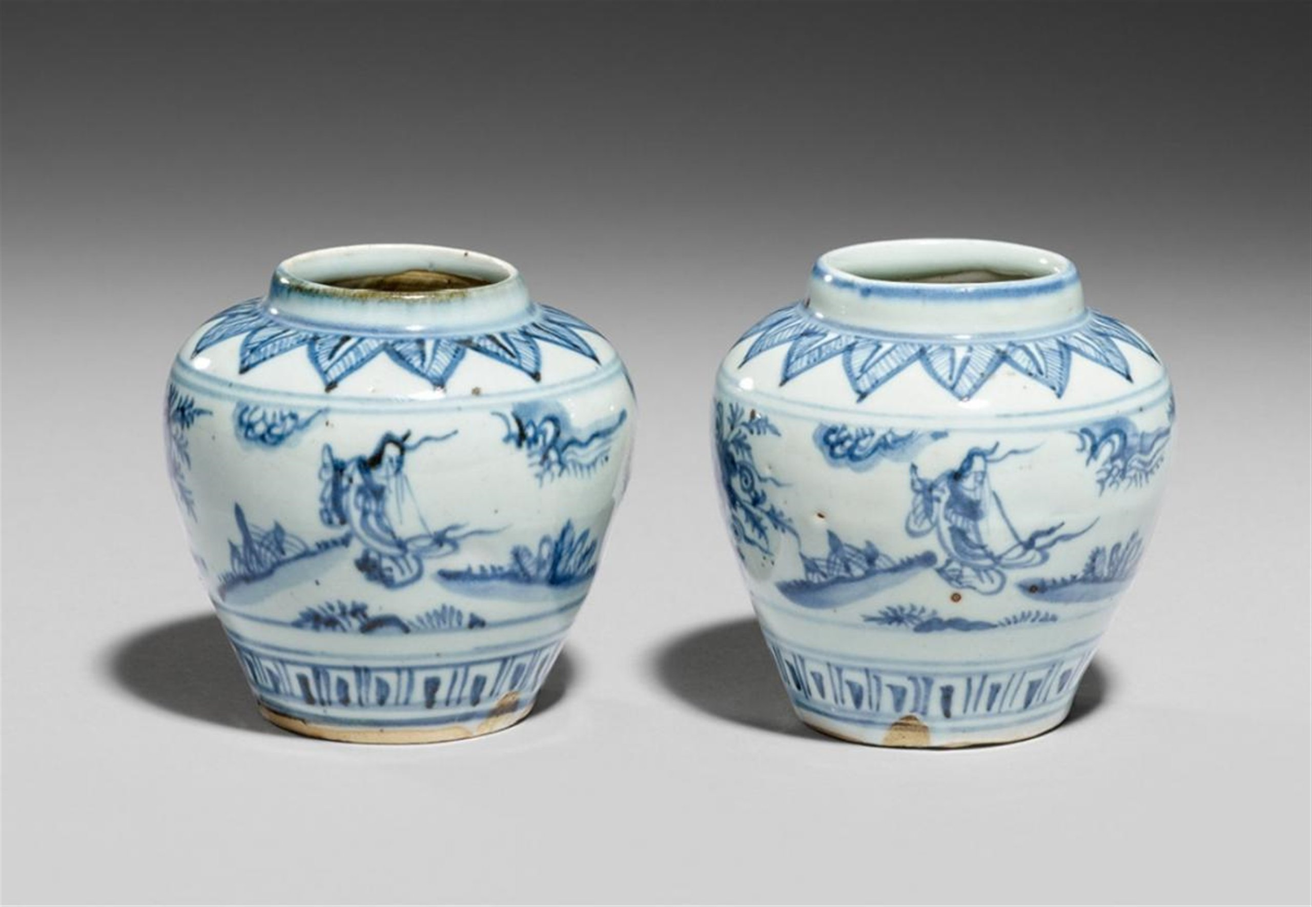 A Pair Of Blue And White Jarlets Mid Ming Dynasty Late 15th Century pertaining to sizing 2560 X 1769