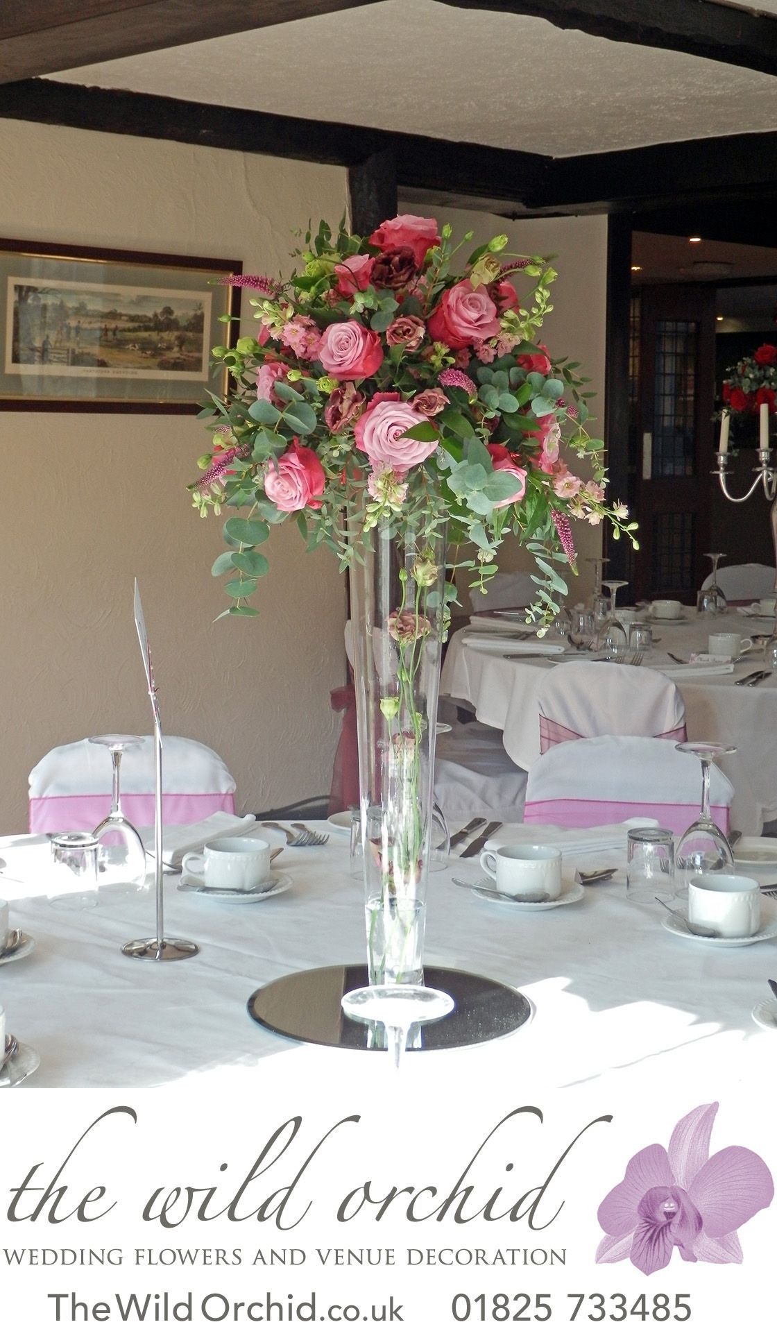 A Tall Lily Vase With An Arrangement Of Pink Deep Water for proportions 1120 X 1928