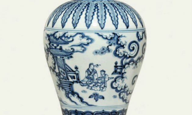 A Very Rare Blue And White Vase Meiping Ming Dynasty 15th with sizing 961 X 998