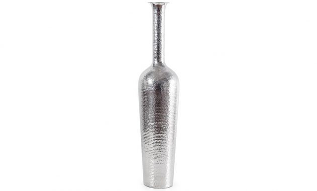 Aladdin Bottle Aluminum Hammered Floor Vase Tall regarding sizing 1778 X 1000