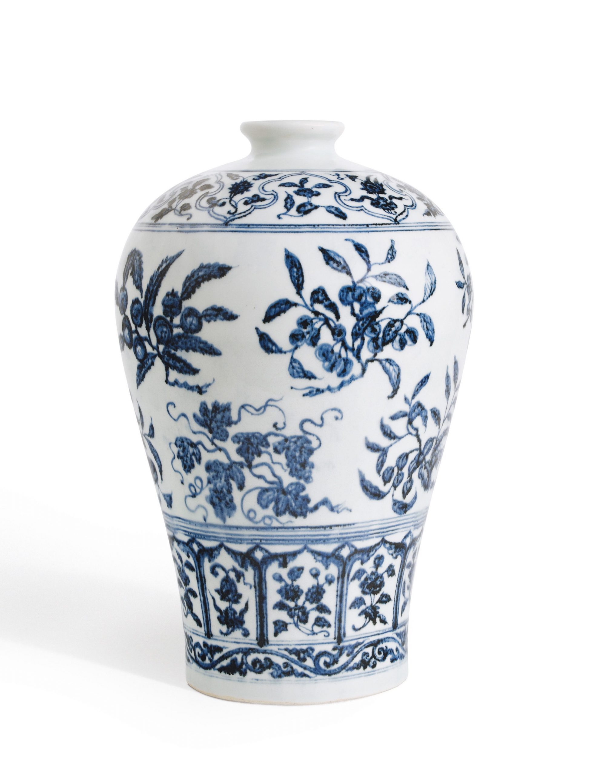 An Outstanding Blue And White Vase With Fruit Sprays within size 3106 X 4000