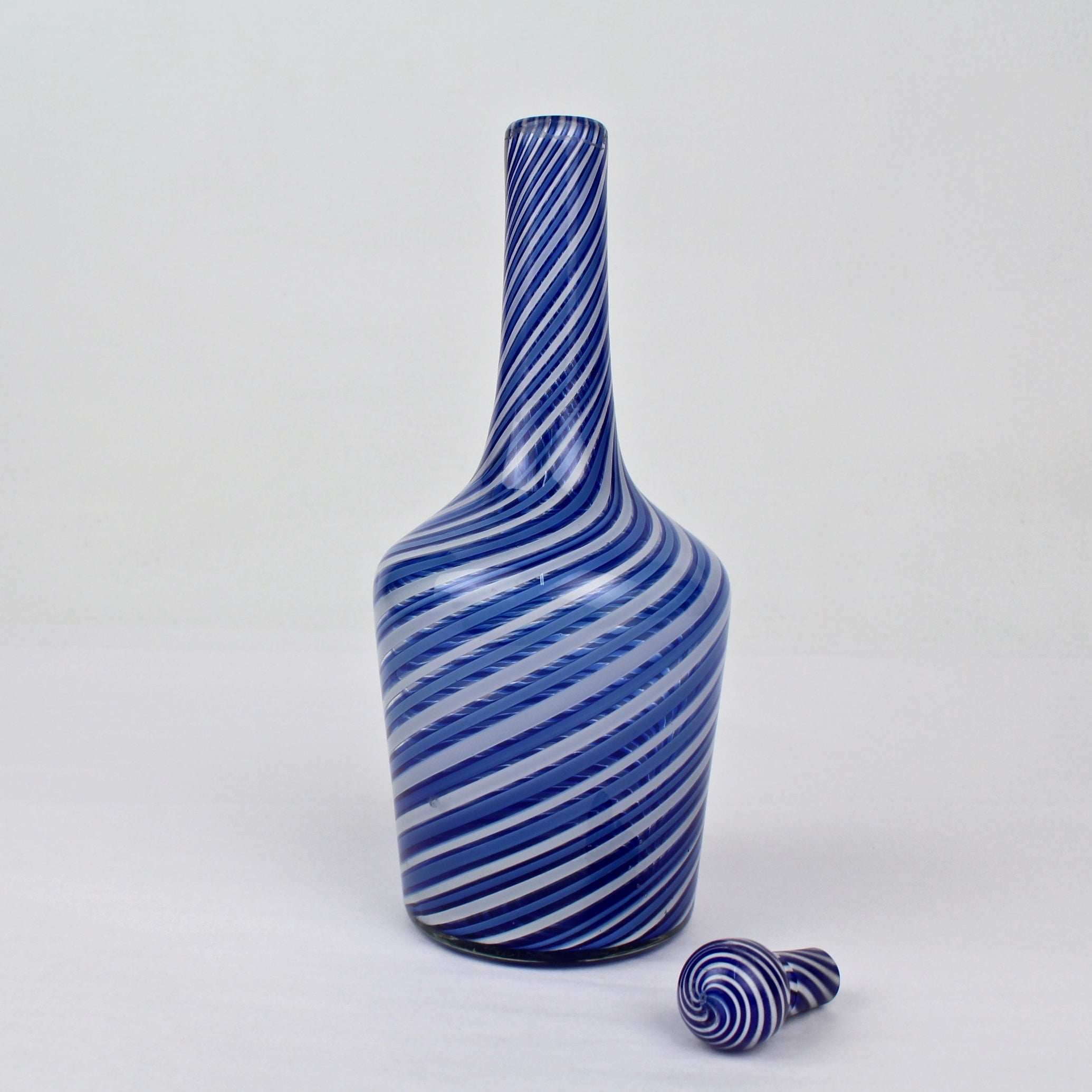 Antique Clichy Miniature Blue And White Swirl Glass Decanter throughout measurements 2070 X 2070