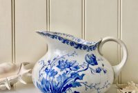 Antique French Water Pitcher Blue And White Transferware intended for proportions 2823 X 2807