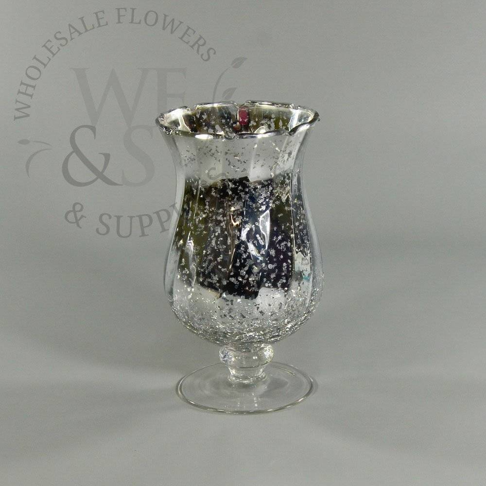 Antique Silver Hurricane Mercury Glass Vase Vases Trumpet intended for dimensions 1000 X 1000