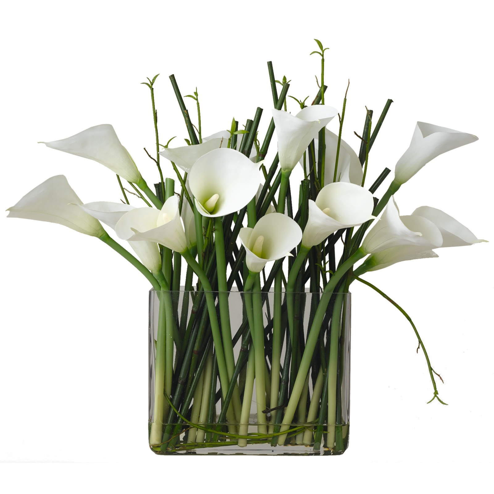 Artificial White White Calla Lily Lilies Flower Arrangement with regard to proportions 1600 X 1600