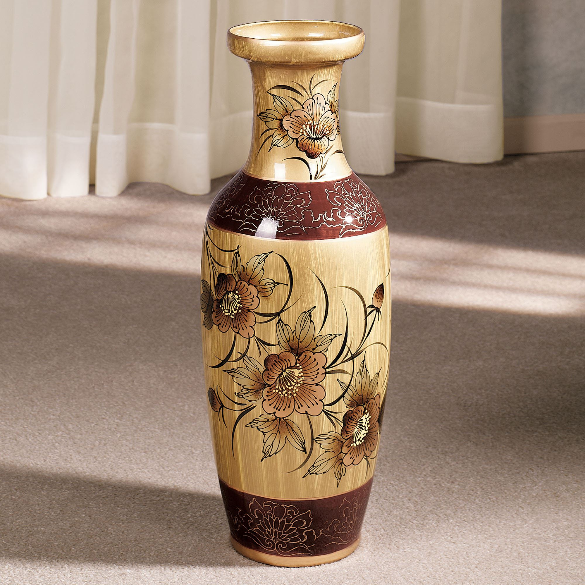 Asian Blooms Floor Vase with sizing 2000 X 2000