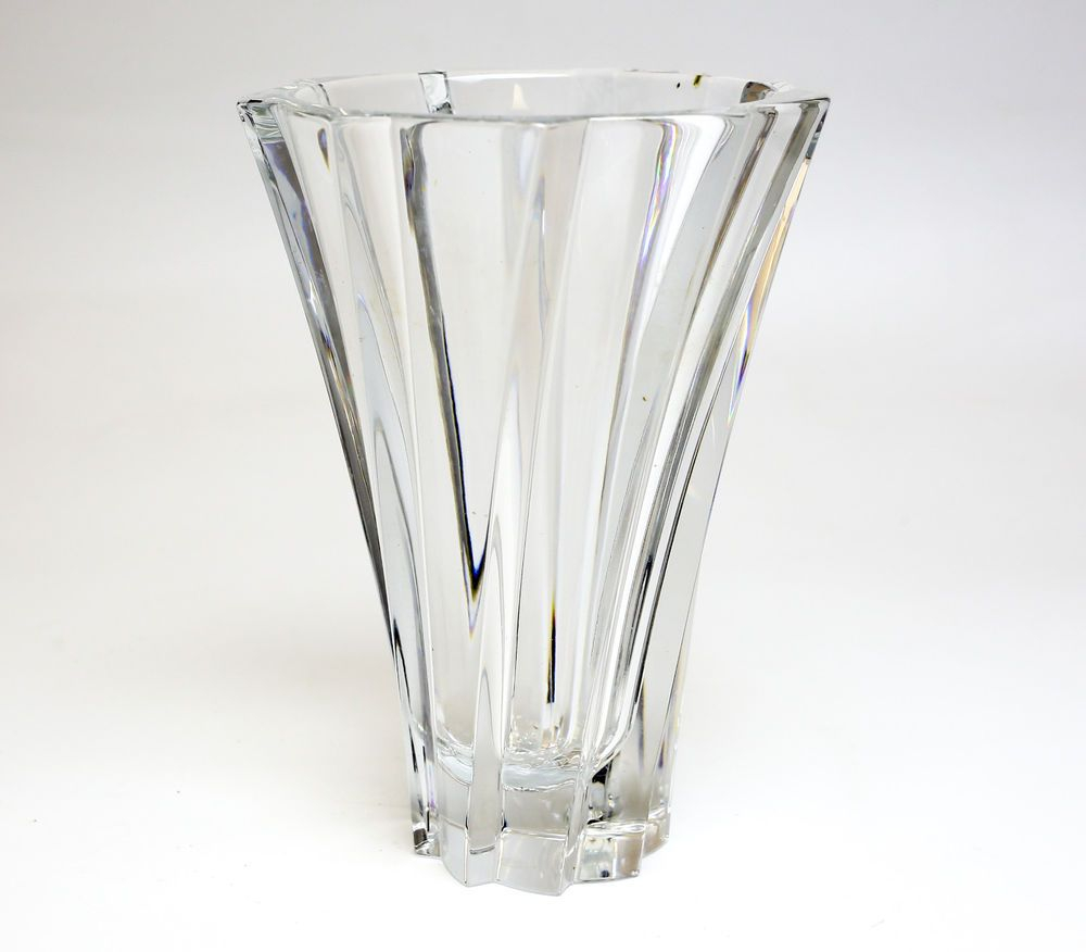 Baccarat Clear Crystal Vase In Objectif Signed Makers with dimensions 1000 X 876