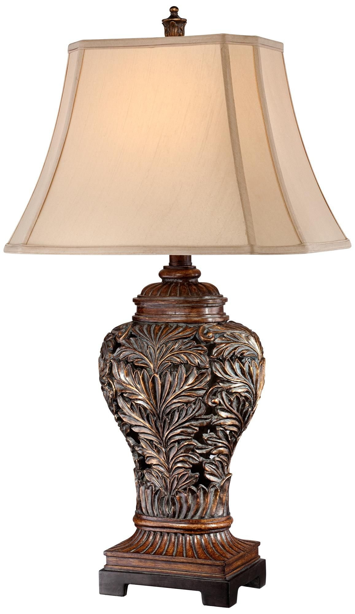 Barnes And Ivy Leafwork Bronze Vase Table Lamp V0802 intended for proportions 1157 X 2000