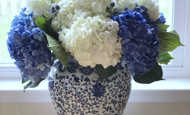 Beautiful Blue White Floral Arrangement In A Ginger Jar for measurements 3024 X 4032