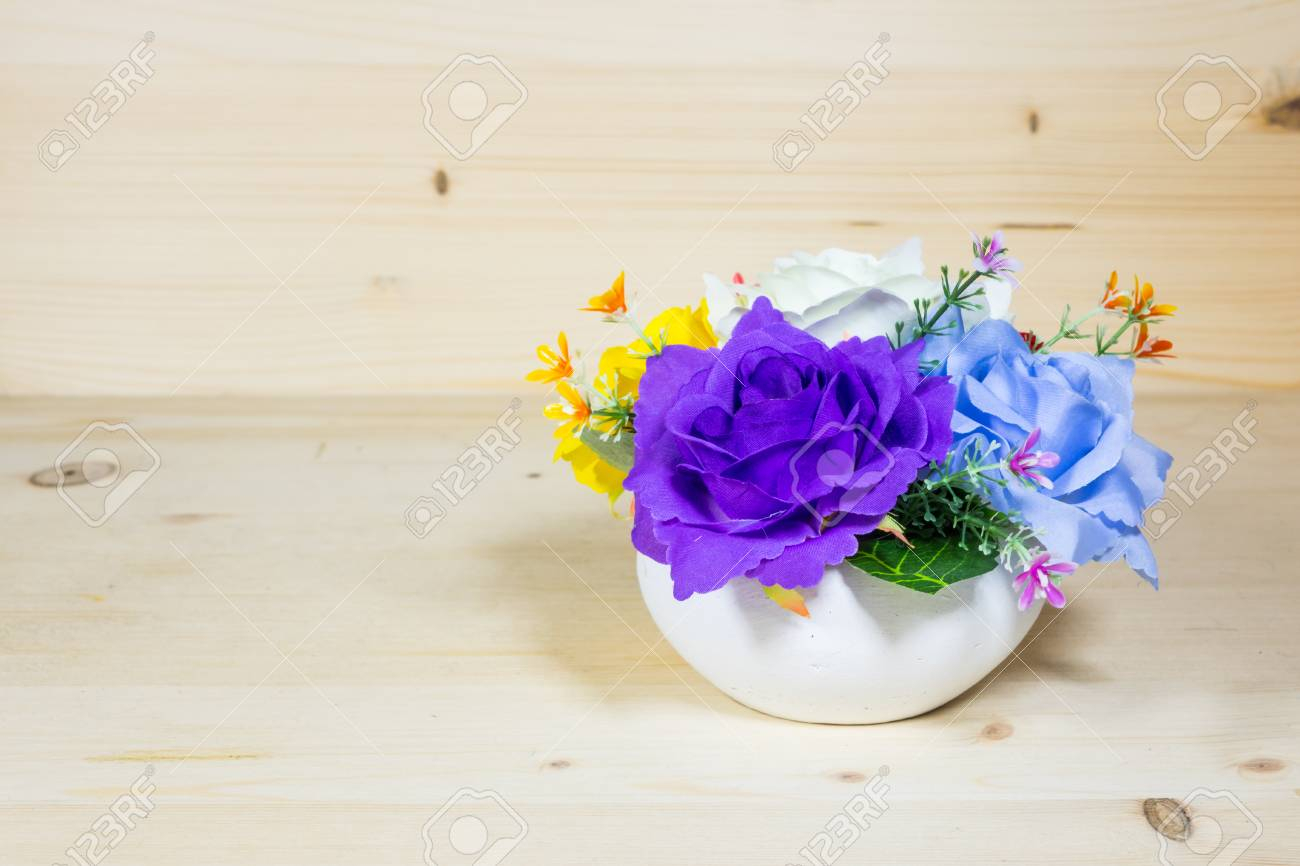 Beautiful Flower Vase On A Wood Background intended for proportions 1300 X 866