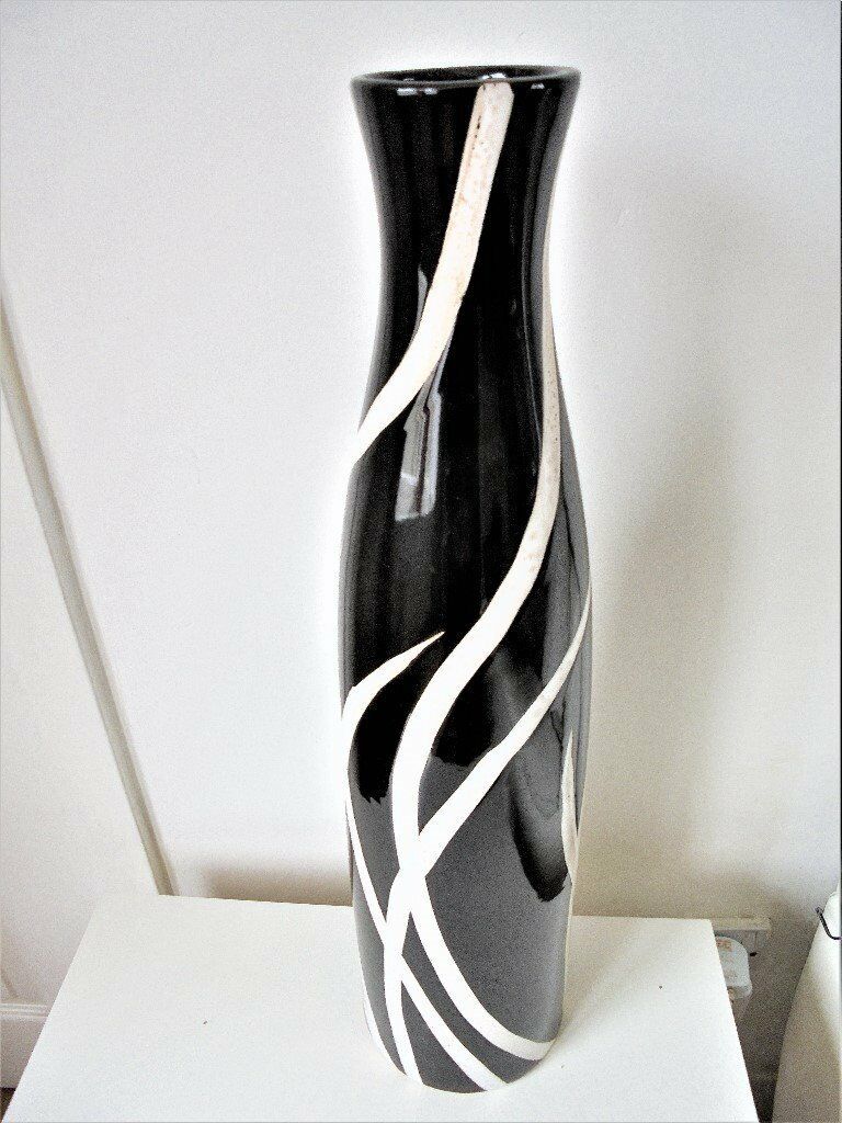Beautiful Modern Tall Large Black White Vase Floor Standing Excellent Condition 12 In Drumchapel Glasgow Gumtree for sizing 768 X 1024