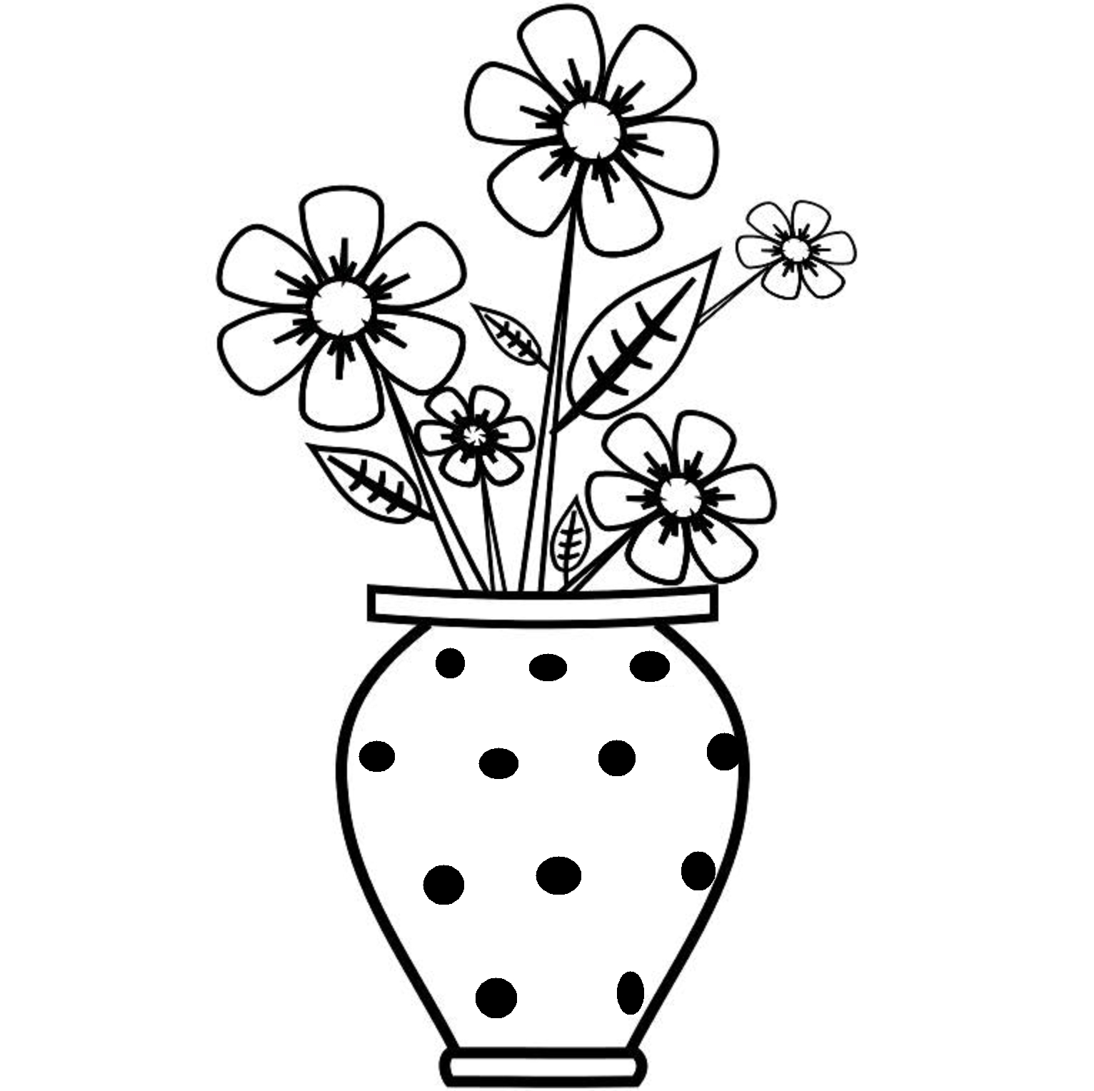 Best Flower Pot Template Coloring Pages Pictures Free for size 1532 X 1528