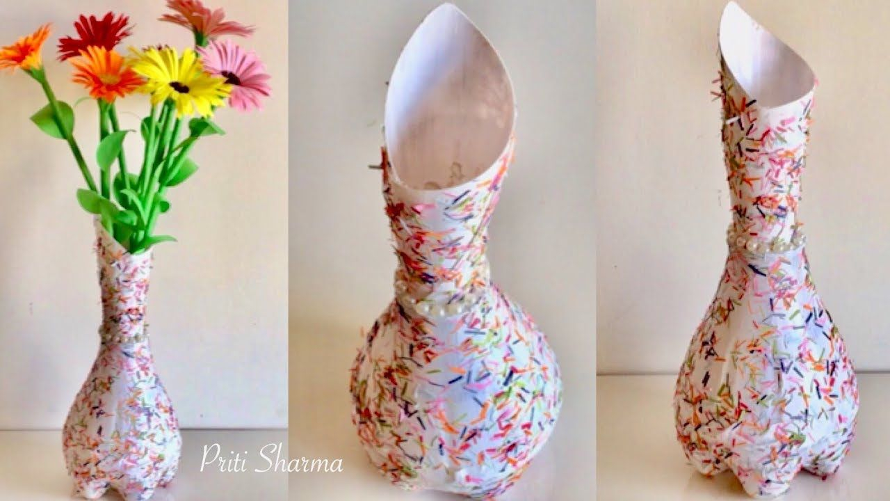 Best Out Of Waste Plastic Bottle Flower Vase 2 Diy throughout proportions 1280 X 720