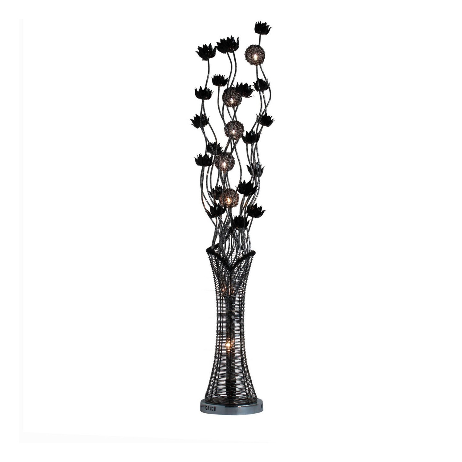 Black Flower Metal Floor Lamp for size 1500 X 1500