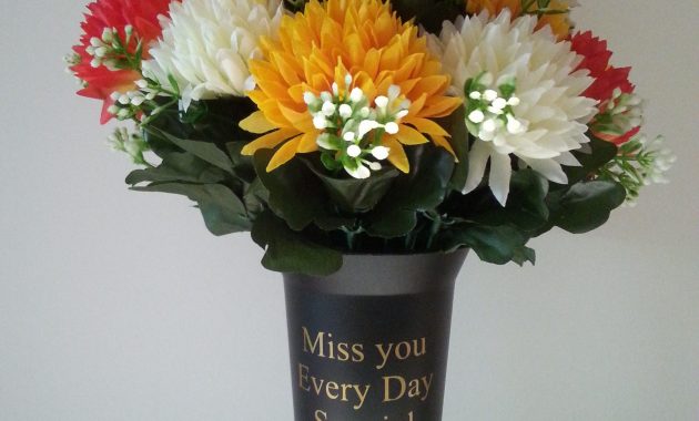 Black Personalised Grave Spike Vase Heart Design Flower inside size 2448 X 3264