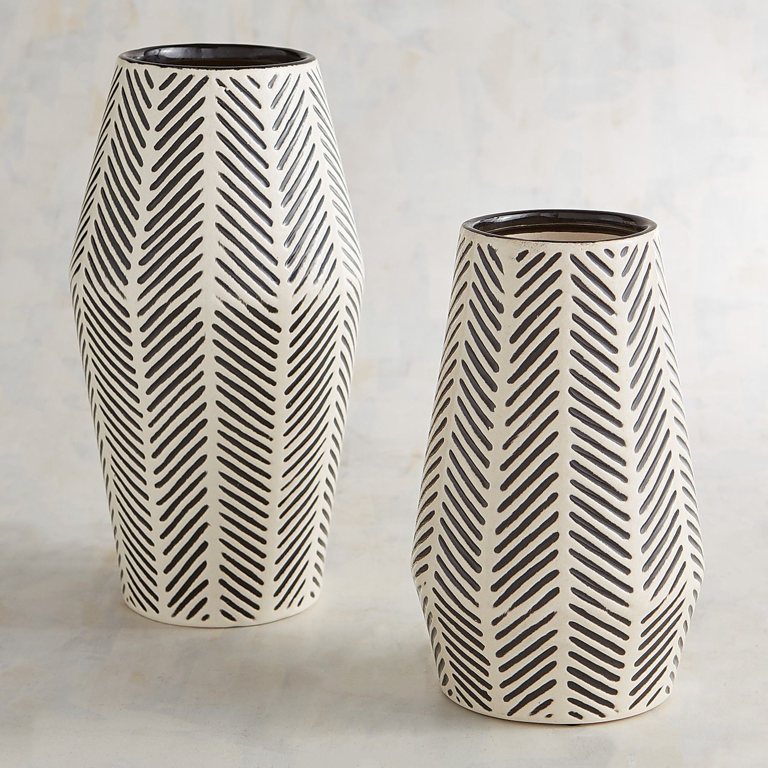 Black White Herringbone Vases Floor Vase Decor Vases Decor inside proportions 1500 X 1500