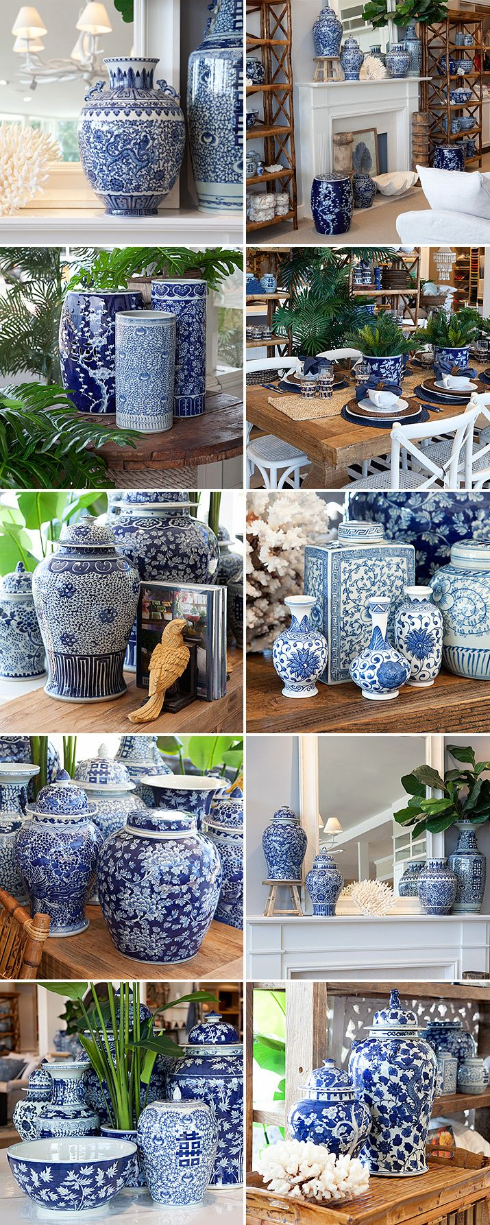 Blue And White Dynasty Ginger Jars Dining Rm Decor intended for measurements 715 X 1786