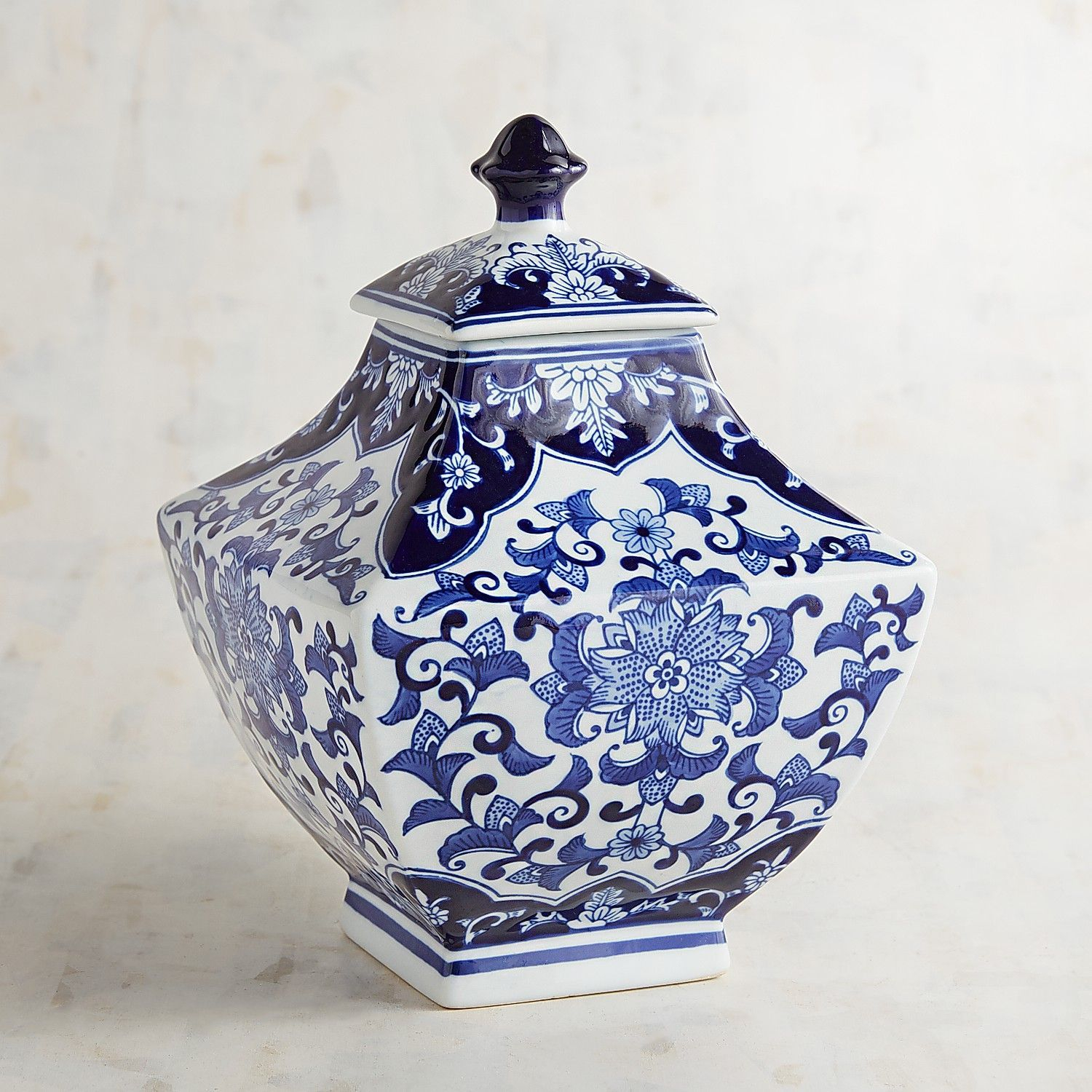 Blue White Small Square Ginger Jar Ginger Jars Blue for sizing 1500 X 1500