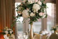 Blush And Gold Wedding Reception Table Decor With Tall White with size 768 X 1153
